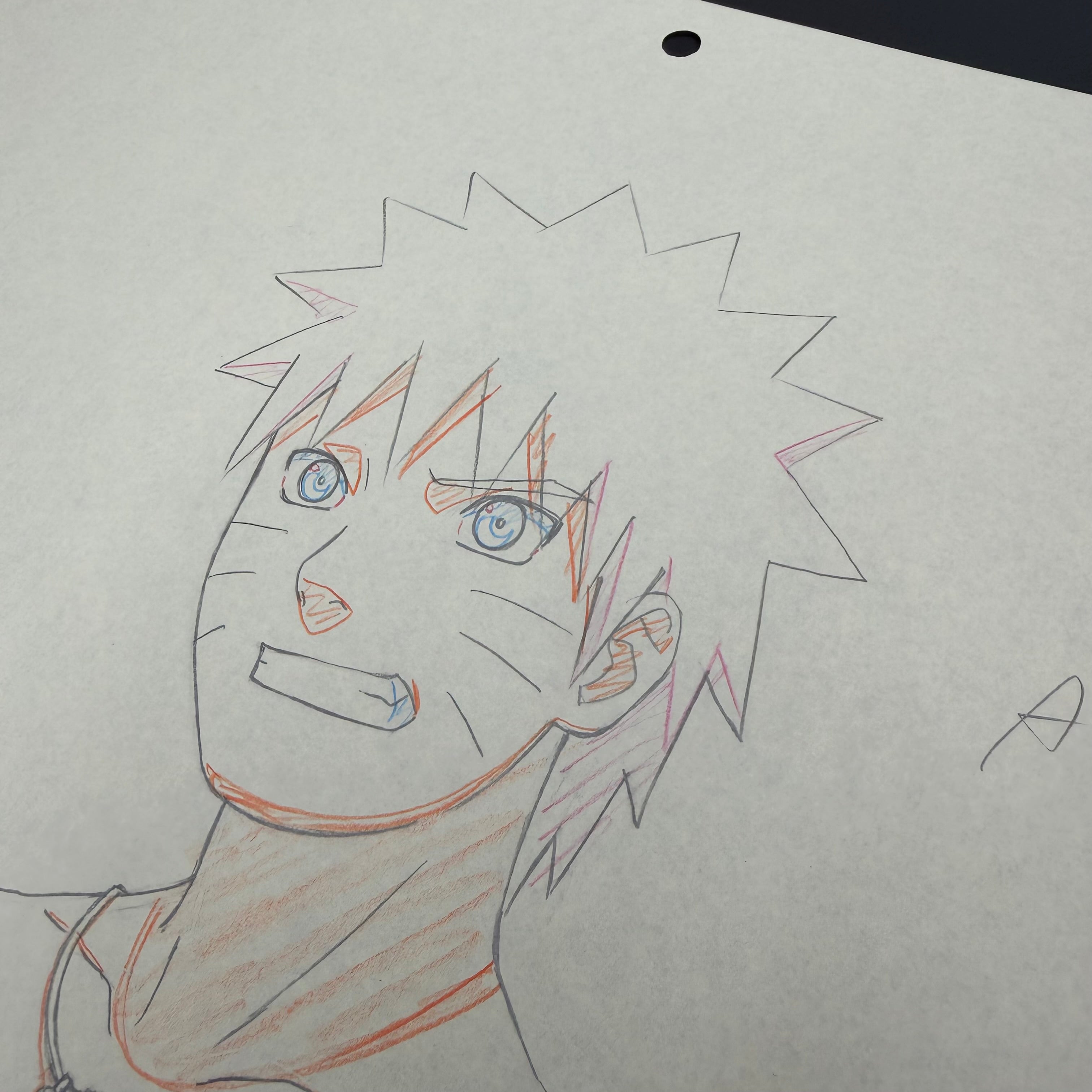 Originale Naruto Zeichnung aus dem Anime🍜 | Naruto mit Hokage Kette (ULTRA SELTEN) 🚨 | Aus dem Japanischen Anime Studio🇯🇵