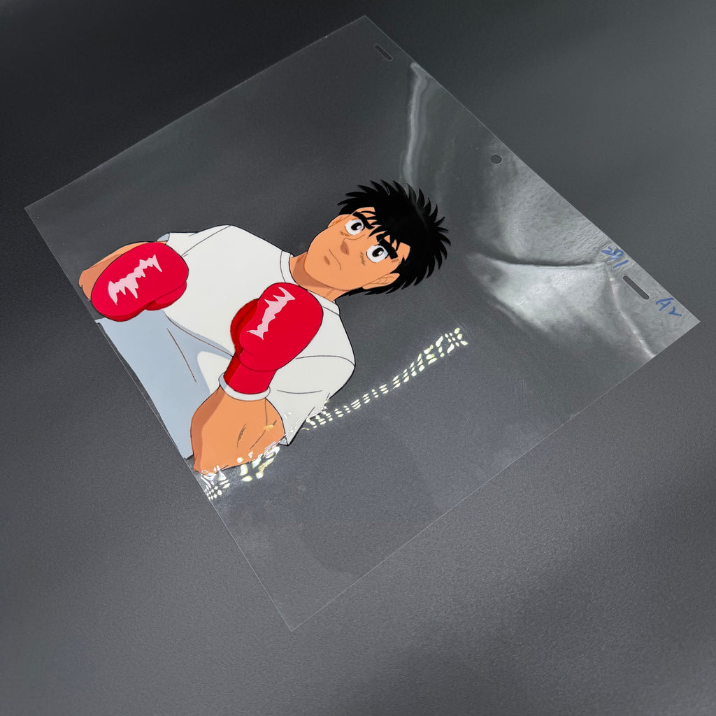 Original Handgezeichnete Farbszene aus dem Hajime no Ippo Anime 🥊 | Ippo mit Boxhandschuhen Nahaufnahme🔥 | Einzelstück⚠️
