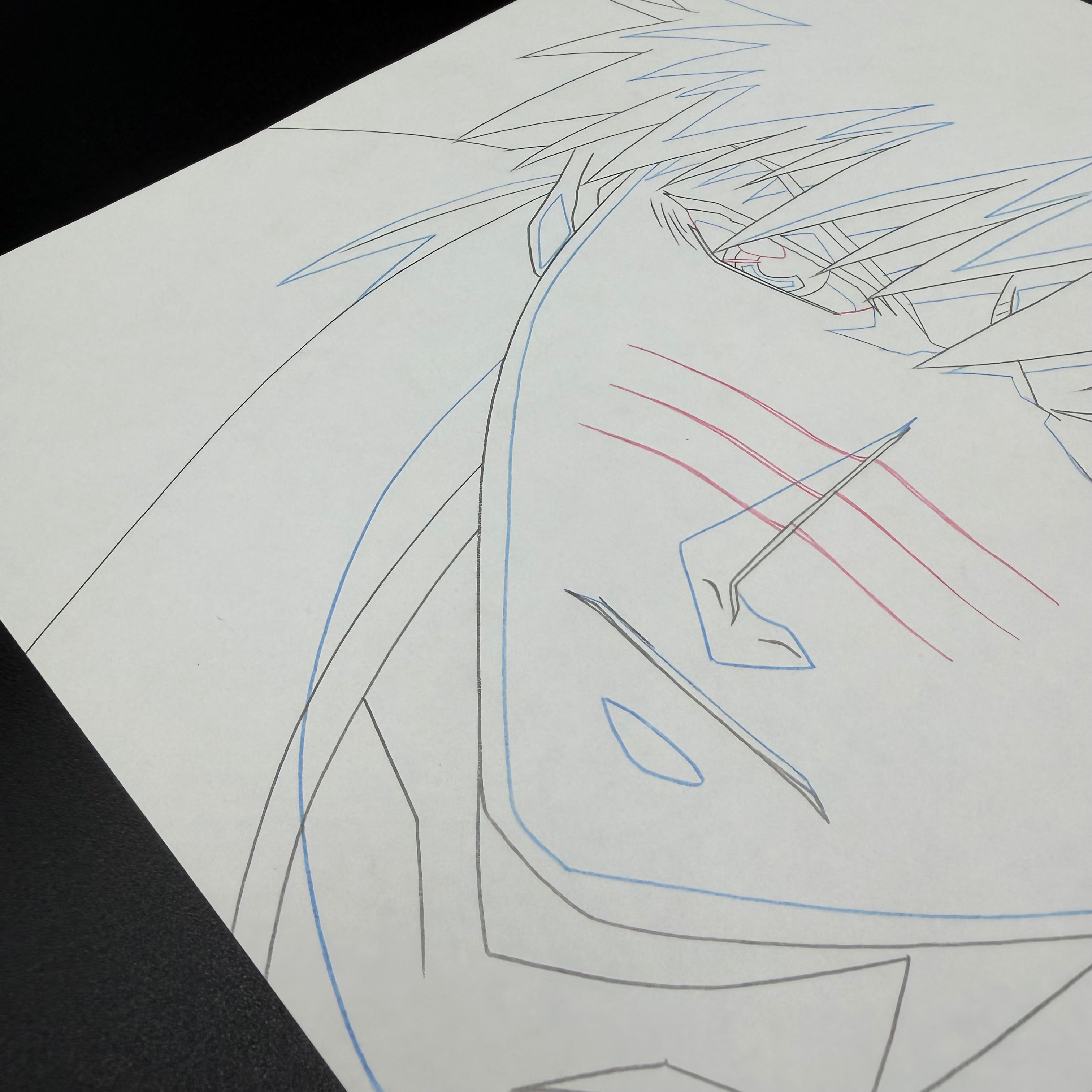 Original Handgezeichnete Anime Szene von Ichigo aus Bleach 💀 | Gesicht Detailiert und Nah | Einzelstück ults Selten 🔥