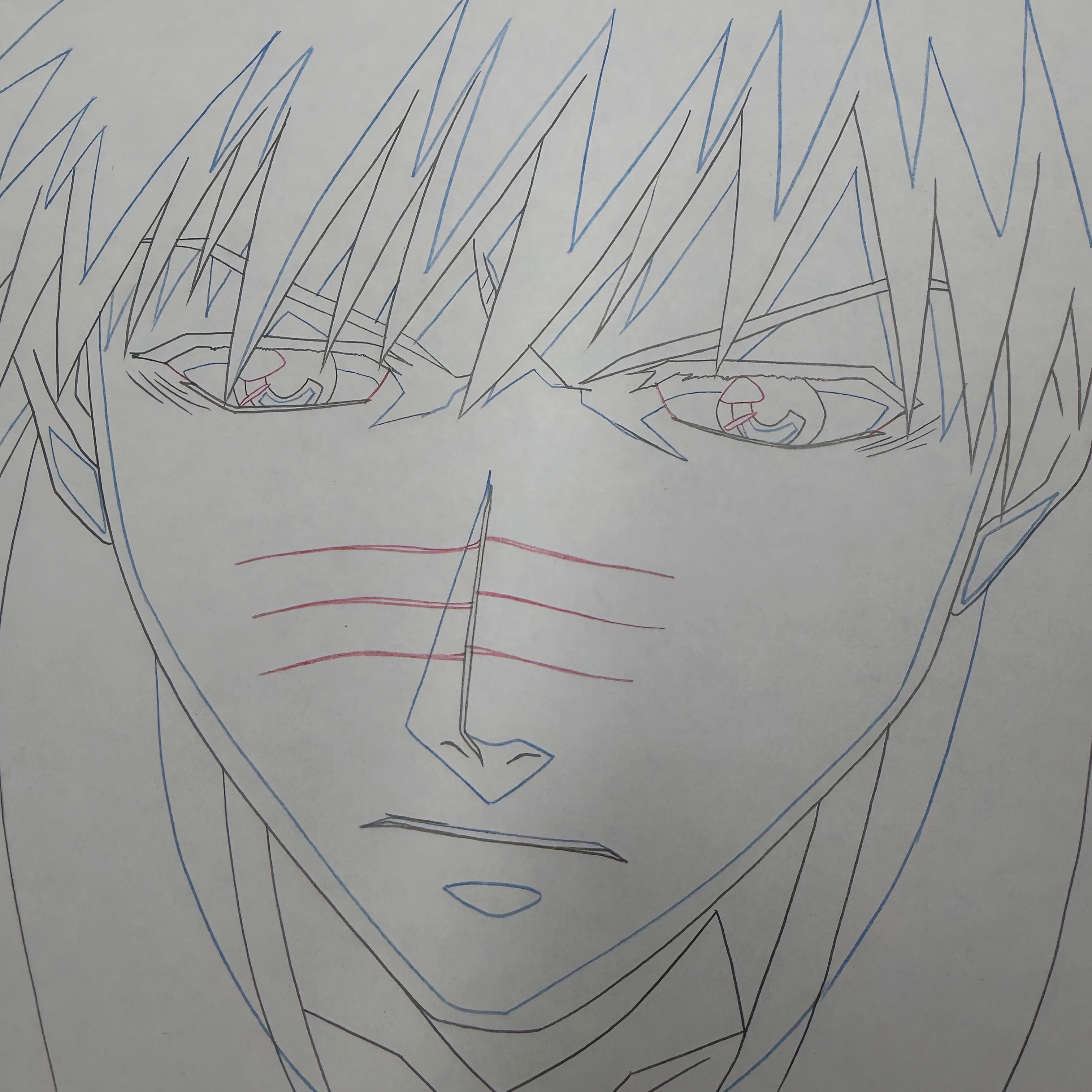 Original Handgezeichnete Anime Szene von Ichigo aus Bleach 💀 | Gesicht Detailiert und Nah | Einzelstück ults Selten 🔥