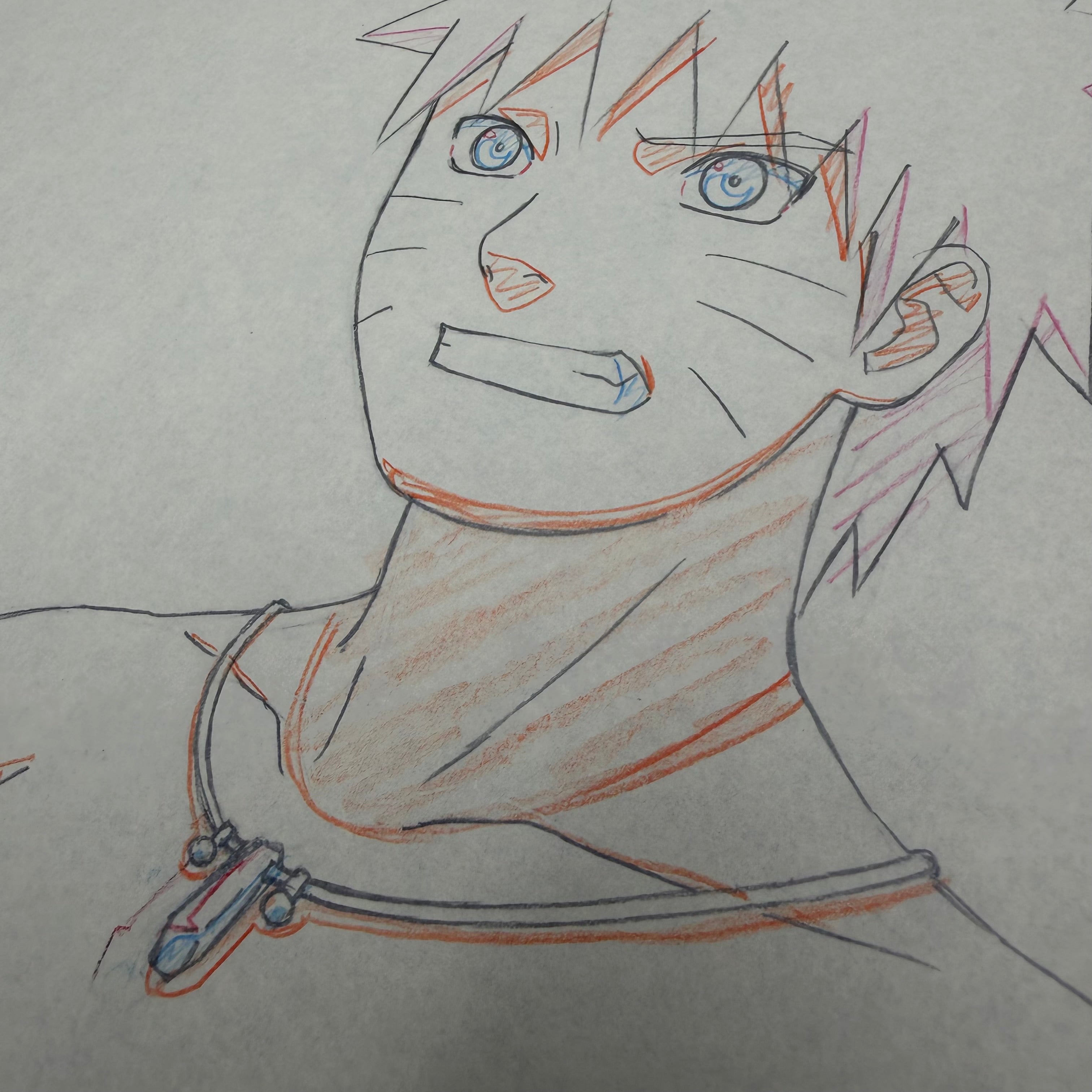 Originale Naruto Zeichnung aus dem Anime🍜 | Naruto mit Hokage Kette (ULTRA SELTEN) 🚨 | Aus dem Japanischen Anime Studio🇯🇵