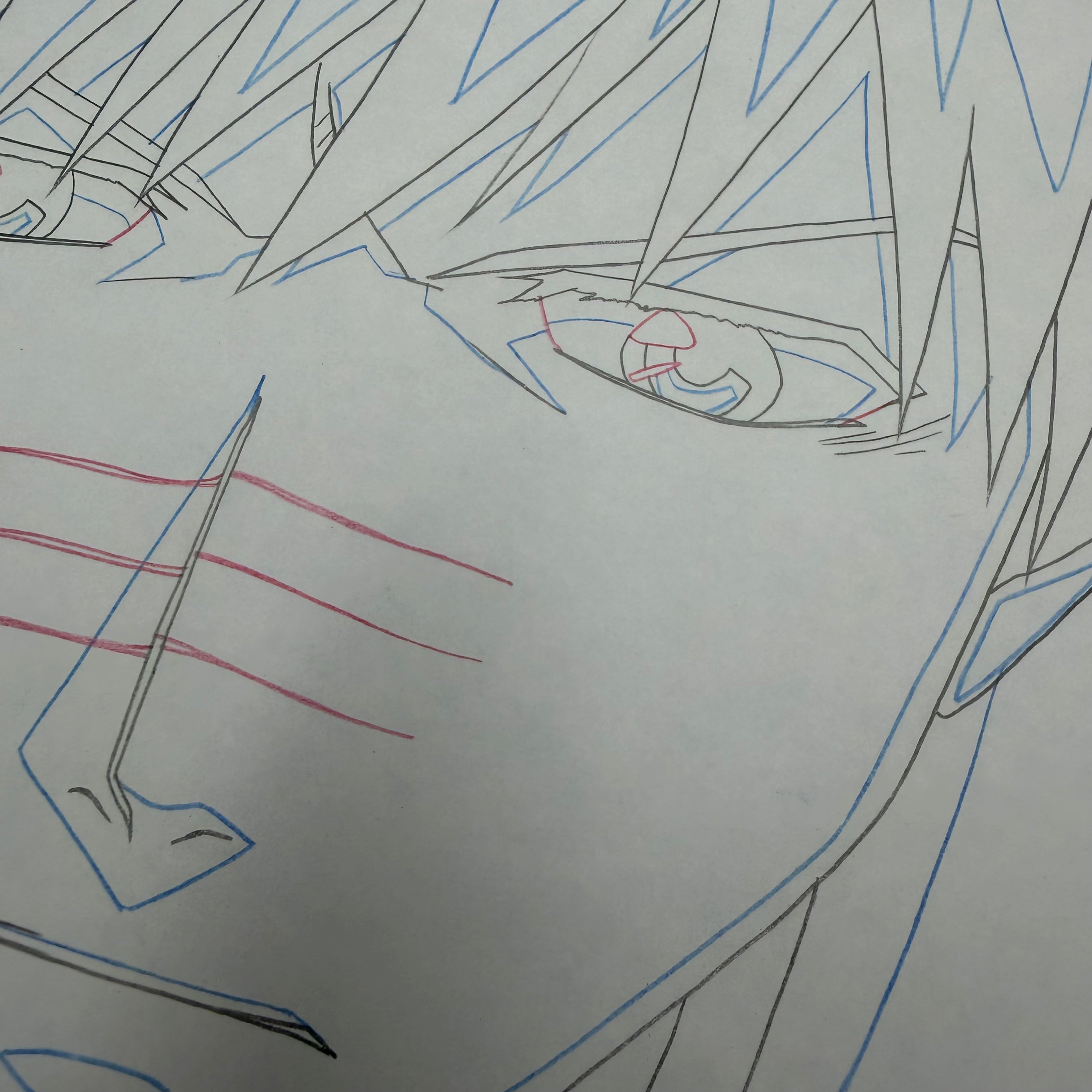 Original Handgezeichnete Anime Szene von Ichigo aus Bleach 💀 | Gesicht Detailiert und Nah | Einzelstück ults Selten 🔥