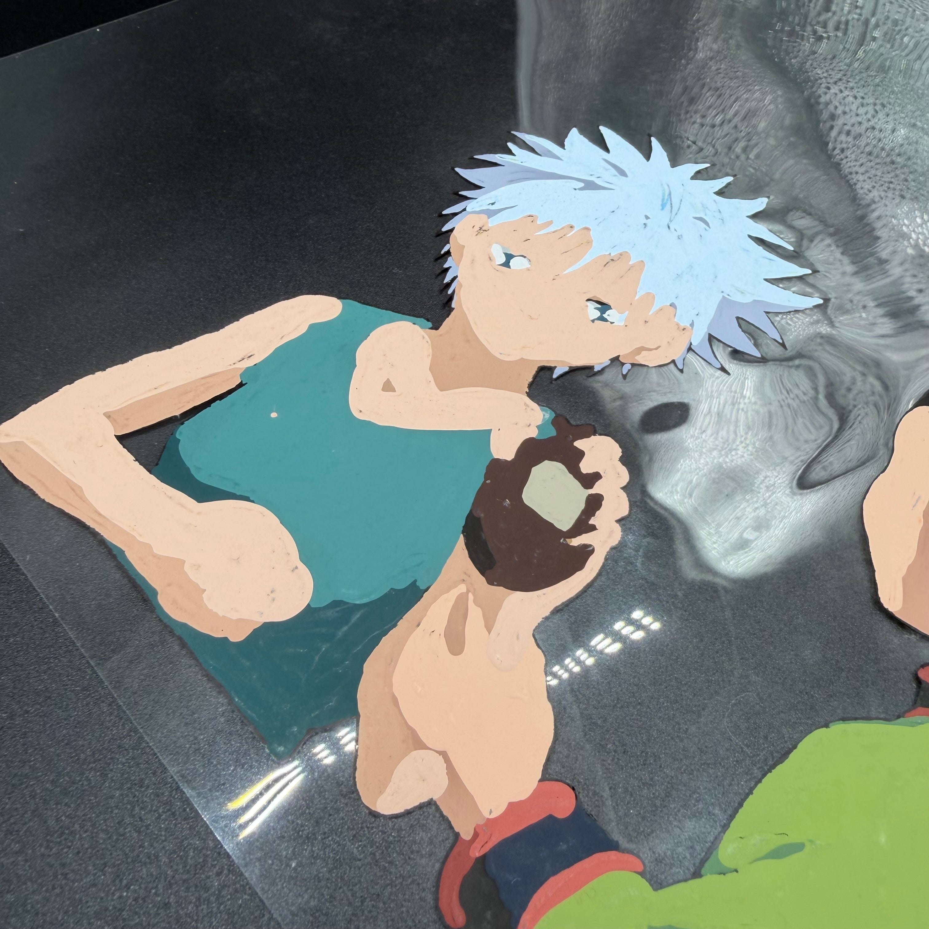 Original gezeichnete Anime Szene aus Hunter x Hunter | Gon & Killua in Farbe | Einzelstück⚠️