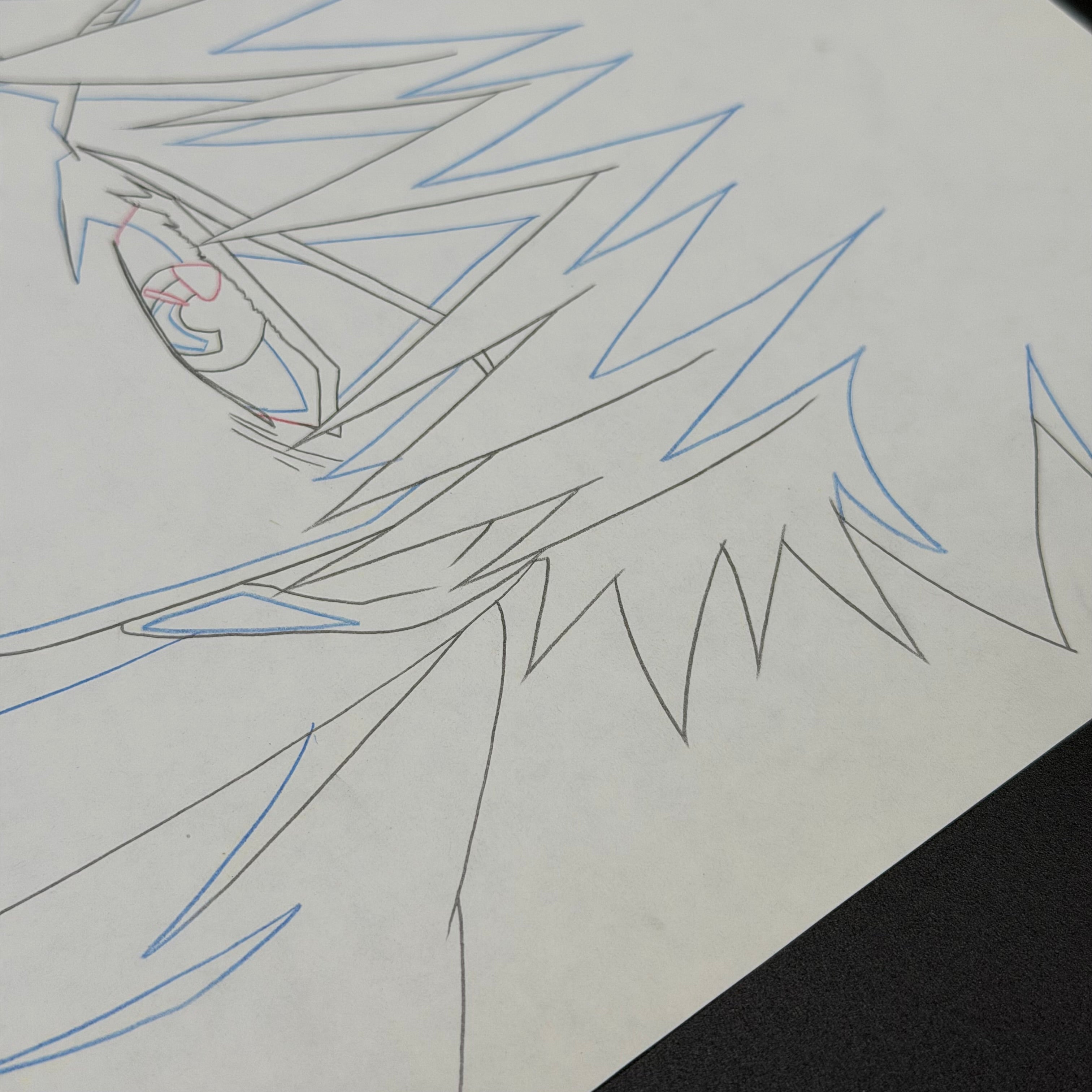Original Handgezeichnete Anime Szene von Ichigo aus Bleach 💀 | Gesicht Detailiert und Nah | Einzelstück ults Selten 🔥