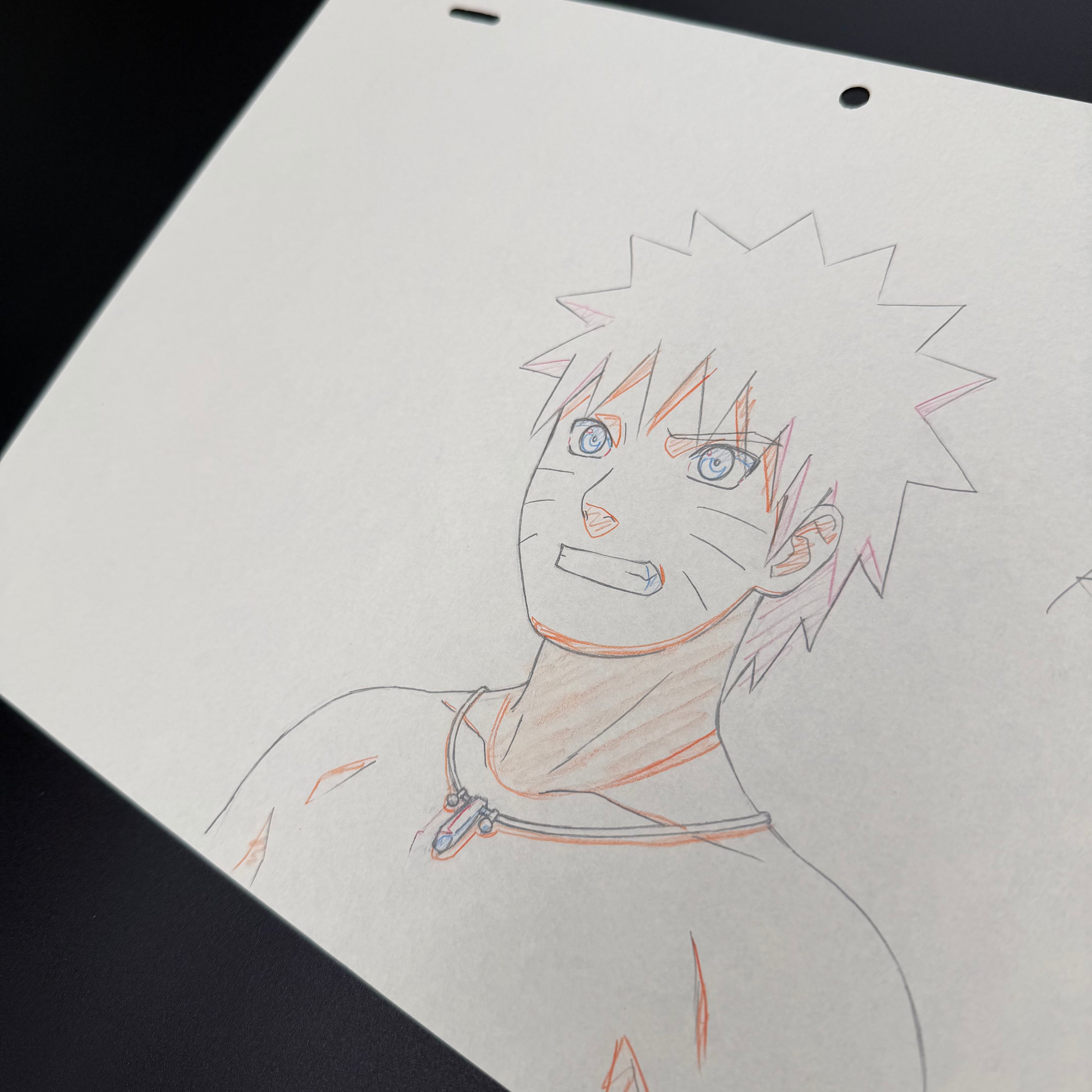 Originale Naruto Zeichnung aus dem Anime🍜 | Naruto mit Hokage Kette (ULTRA SELTEN) 🚨 | Aus dem Japanischen Anime Studio🇯🇵