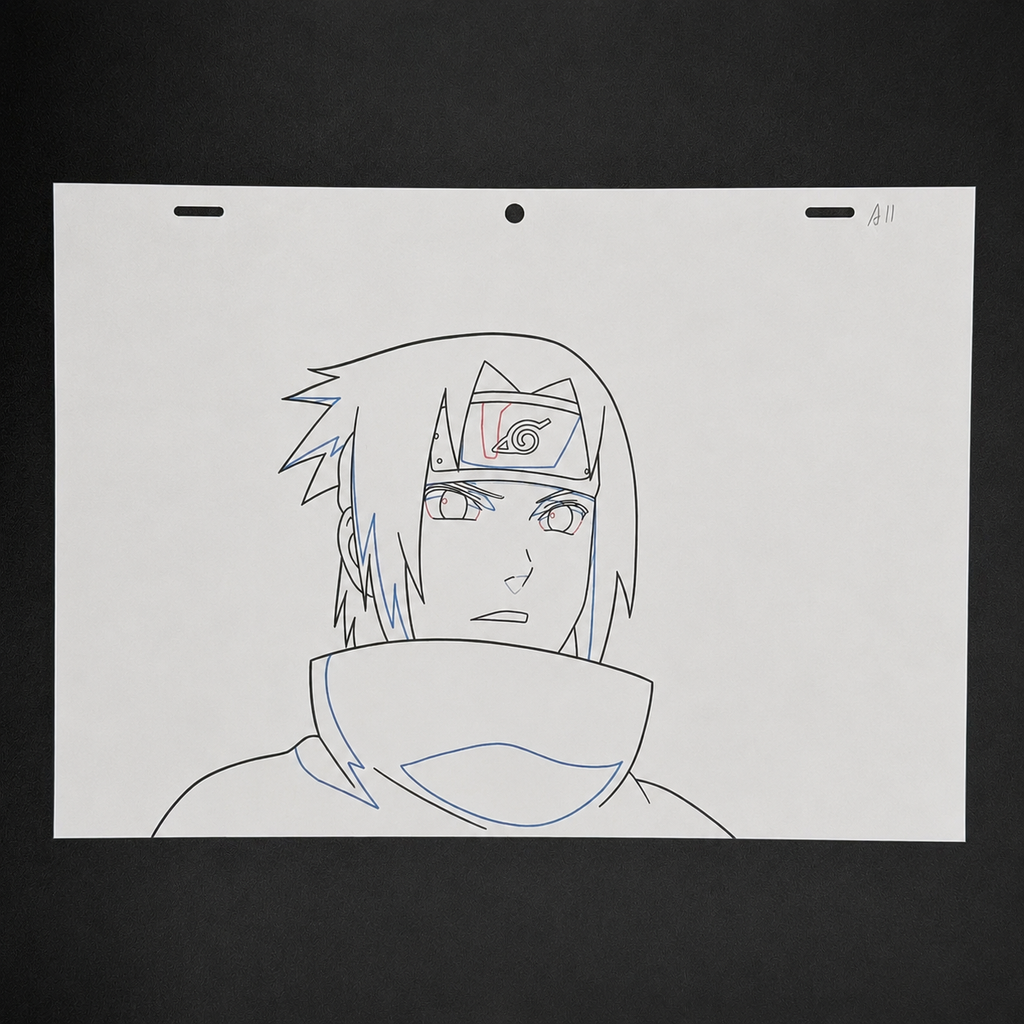 Originale Szene Handgezeichnet aus dem Anime Naruto🇯🇵 | Sasuke Uchiha | Einzelstück⚠️