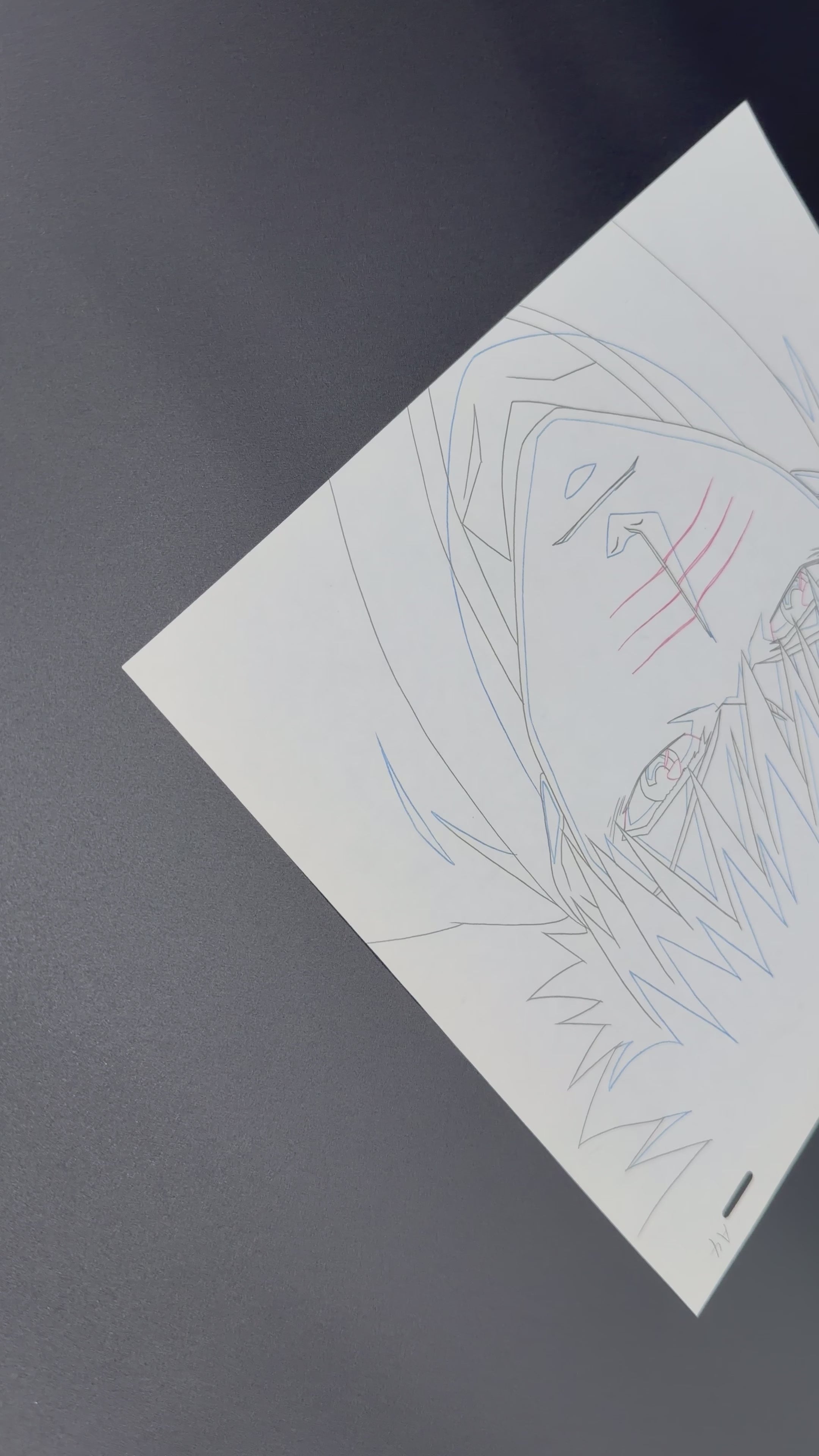 Original Handgezeichnete Anime Szene von Ichigo aus Bleach 💀 | Gesicht Detailiert und Nah | Einzelstück ults Selten 🔥