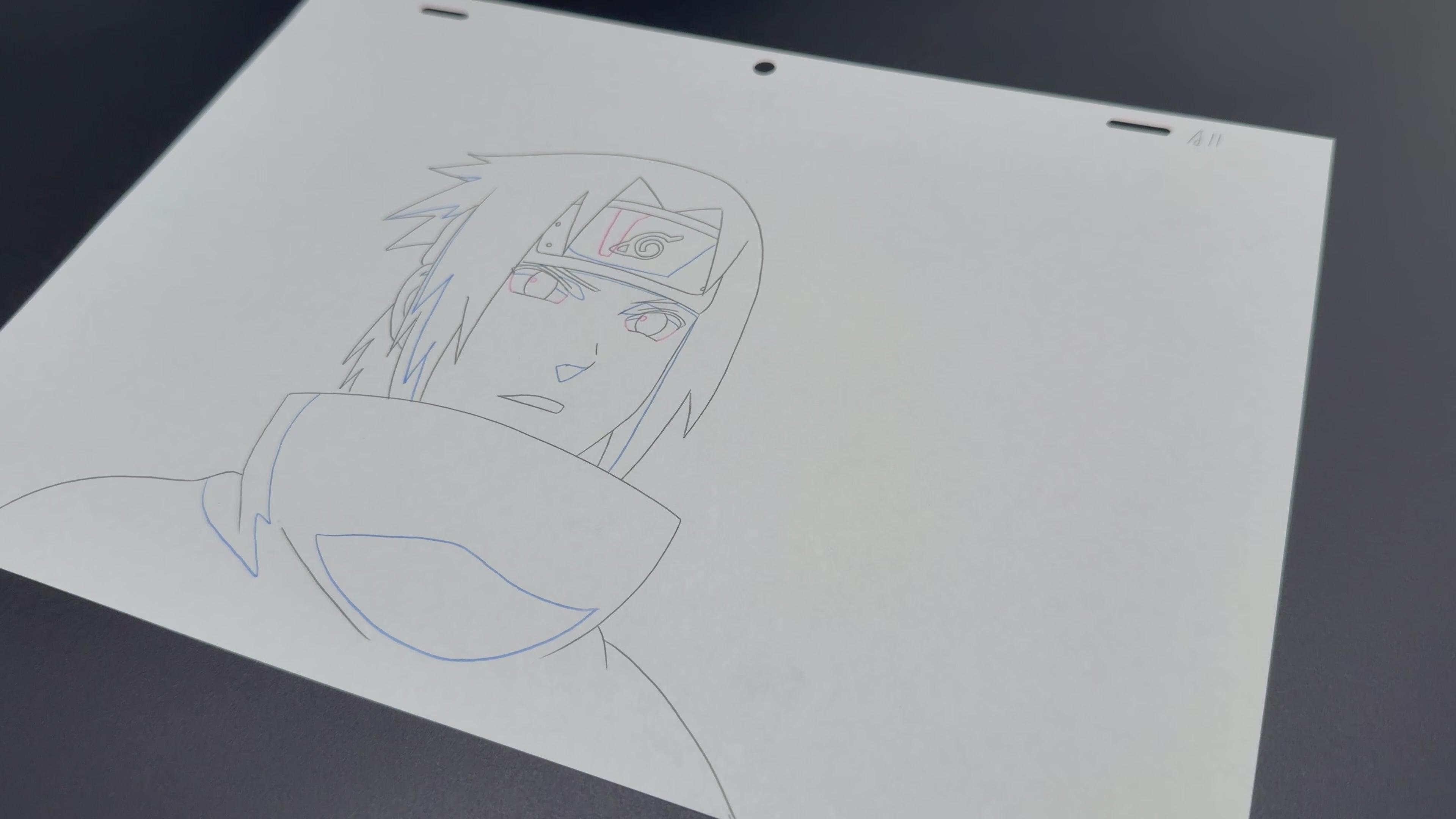 Originale Szene Handgezeichnet aus dem Anime Naruto🇯🇵 | Sasuke Uchiha | Einzelstück⚠️