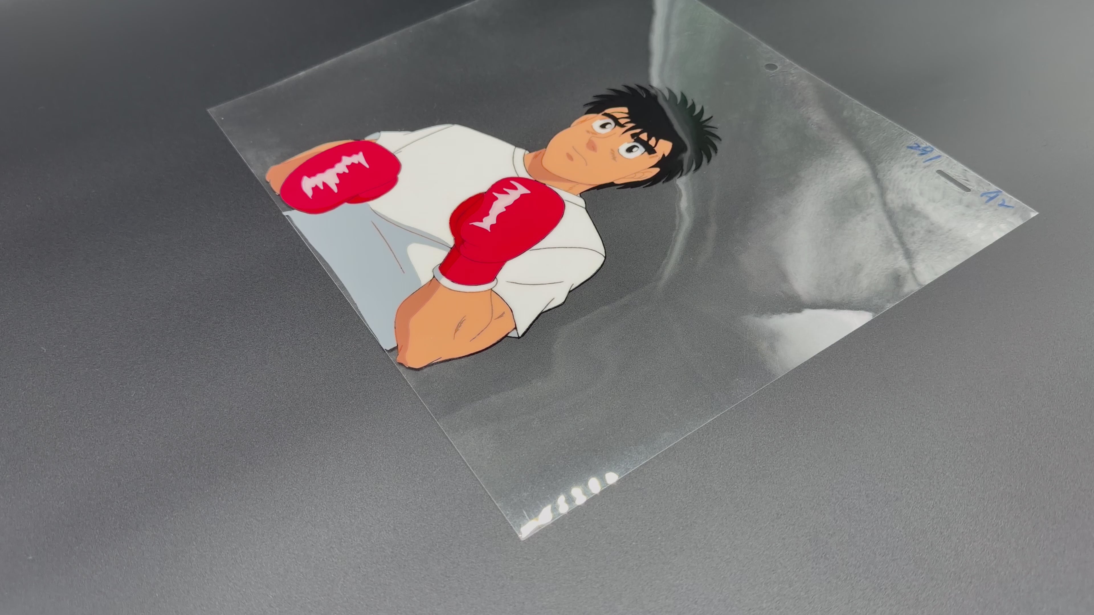 Original Handgezeichnete Farbszene aus dem Hajime no Ippo Anime 🥊 | Ippo mit Boxhandschuhen Nahaufnahme🔥 | Einzelstück⚠️